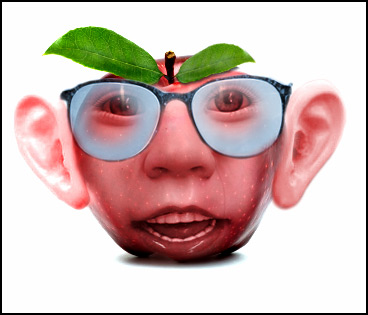 Photoshop Level 1 Training in Los Angeles - Create an Apple Face using Layer Masks, Layer Styles, creating selections and more!